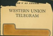 Printed Western Union Telegram envelope