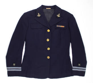 U.S. Navy WAVES officer's blue jacket with World War II ribbons