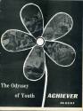 Printed USS Intrepid newspaper Achiever dated August 1971 with a drawing of a flower with photo…