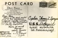 Printed postcard addressed to Captain Thomas L. Sprague