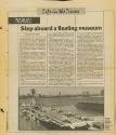 Printed newspaper clipping titled "Step aboard a floating museum" dated April 11, 1988