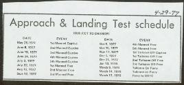 Printed Approach & Landing Test Schedule