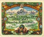 Certificate for the Royal Order of Atlantic Voyages, inscription surrounded with a colorful bor…