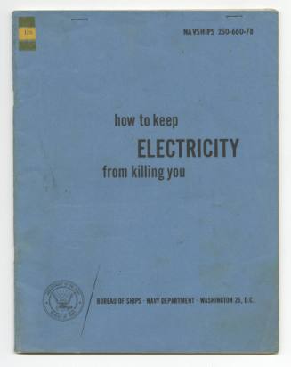 Blue softcover manual titled "How to Feep Electricity from Killing You"