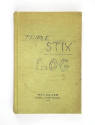 Green hardcover book with handwritten title "Triple Stix Log"