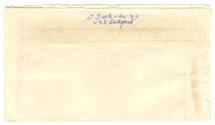 Back of handwritten envelope to Arlene Trentacosta