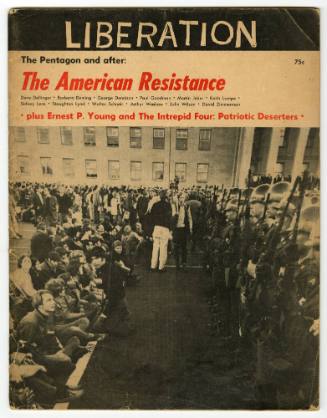 Magazine cover with inscription “Liberation; The Pentagon and After: The American Resistance,” …