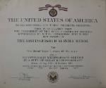 Printed certificate for the Distinguished Service Medal to Vice Admiral Joseph J. Clark dated J…