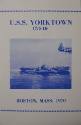 Printed program for USS Yorktown dated 1970 with a photograph of the aircraft carrier Yorktown …