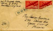 Handwritten envelope addressed Miss Harriet Rosenfeld postmarked August 15, 1945