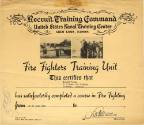 Certificate of completion for Fire Fighters Training Unit