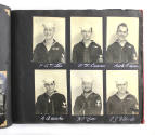 Scrapbook page with six black and white portraits of photographer’s mates