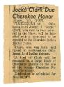 Printed newspaper clipping titled "Jocko Clark Due Cherokee Honor" dated December 10, 1971