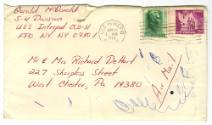 Handwritten envelope address to Mr. & Mrs. Richard DeHart postmarked June 23, 1968