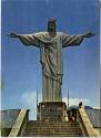 Printed color postcard of the Christ the Redeemer statue in Rio de Janeiro