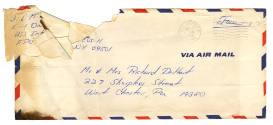 Handwritten envelope addressed to "Mr. & Mrs. Richard DeHart" postmarked September 7, 1968