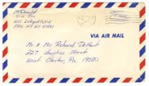 Handwritten envelope addressed to "Mr. & Mrs. Richard DeHart" postmarked December 22, 1968