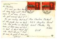 Handwritten postcard to "Charlene" from "Gerry" 