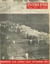 Cover of USS Intrepid newspaper with photo of airplanes on the flight deck and the words "Begin…