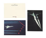 One postcard with photograph of Concorde on a runway at night and one postcard with photograph …