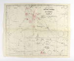 Black and white map of important air bases in the Pacific Ocean dating from 1944, with annotati…