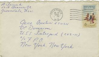White envelope addressed to Gene Austen ETNSN