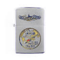 Lighter with engraved image of submarine dolphins on lid and circular USS Growler insignia on t…