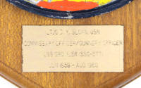 Inscription on USS Growler plaque that reads "D. Y. Sloan. USN Commissary Officer/ Gunnery Offi…