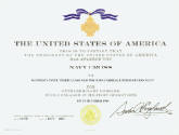 Printed Navy Cross certificate for Alfonso Chavarrias dated October 12, 2001