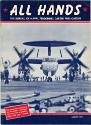 Magazine cover with image of an aircraft on a flight deck, text “All Hands The bureau of Naval …