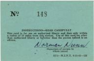 Back of Liberty Card from U.S. Naval Auxilary Station Fallon, Nevada issued to Norman H. Nunn