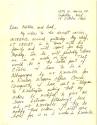 Handwritten letter addressed to "Mother and Dad"  from Pierce Matthews dated October 14, 1960, …