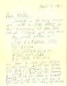 Handwritten letter to "Mother" from Pierce Matthews dated March 11, 1961, page 1