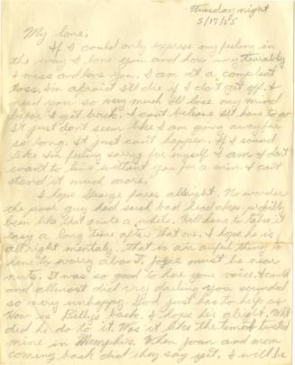Handwritten letter from Ralph DeNisco addressed to "My Love" dated May 17, 1955, page 1