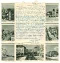 Back of printed unfolded letter to Mrs. Ralph DeNisco from Ralph DeNisco showing 7 black and wh…