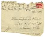 Handwritten envelope addressed to Mrs. Ralph DeNisco from Ralph DeNisco postmarked August 22, 1…