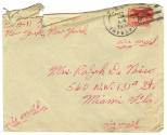 Handwritten envelope addressed to Mrs. Ralph DeNisco from Ralph DeNisco postmarked August 23, 1…