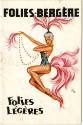 Printed program for Folies-Bergere in France with a drawing of a woman