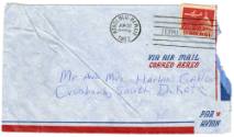 Handwritten envelope addressed to Mr. and Mrs. Harlan Gabler postmarked June 22, 1963
