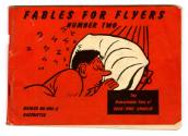 Booklet with red cover and image of man sleeping on a hammock, text “Fables for Flyers Number T…