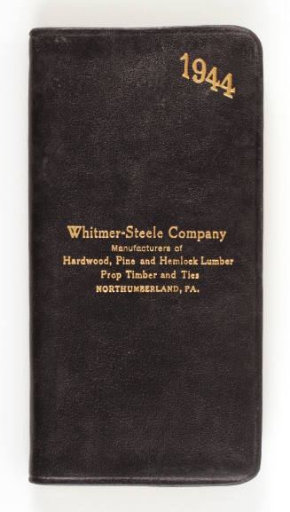 Leather bound diary for 1944 from the Whitmer-Steele Company