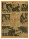 Newspaper article from June 28, 1945 titled “Navy Mother’s Club” with photographs around the pe…