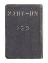 Back coverof “The Bluejacket’s Manual, 1940” with white stamped letters “Mary-RN 259”