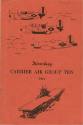 Cover of a Carrier Air Group Ten directory, which is red with drawings of three airplanes and a…