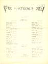 Typed document, “A Platoon 2” with roster of squads and crew member names