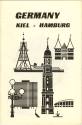 Booklet with drawings of buildings and landmarks of Germany with "Keil Hamburg" in black ink