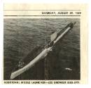 Printed newspaper with black and white photo of USS Growler dated August 29, 1959