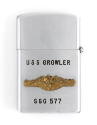 Silver lighter with the submarine warfare insignia in gold and the words "USS Growler SSG 577" …