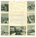 Letter surrounded by seven black and white photographs of Greece