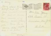 Postcard addressed to Mrs. Wm Young dated July 23, 1955 with Italian postage